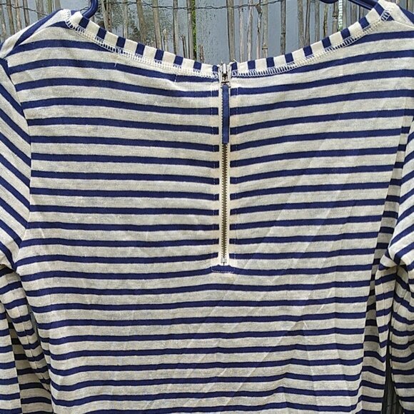 Collection by Jackpot Striped Long Sleeve Top Lightweight Navy/Off Wh. - XS - Picture 8 of 12